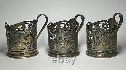 Porte-gobelets antique russe en argent 875 Vintage soviétique URSS plaqué or 68