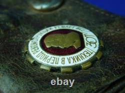 Portefeuille de pièce soviétique russe URSS Seconde Guerre mondiale WW2 avec insigne médaille épingle