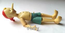 Poupée en plastique écrasé vintage soviétique russe de l'URSS des années 1940 PINOCCHIO BURATINO