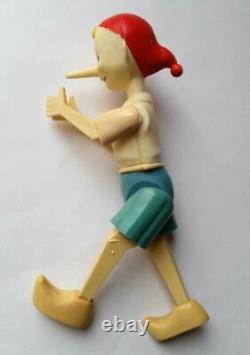 Poupée en plastique écrasé vintage soviétique russe de l'URSS des années 1940 PINOCCHIO BURATINO