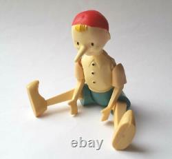 Poupée en plastique écrasé vintage soviétique russe de l'URSS des années 1940 PINOCCHIO BURATINO