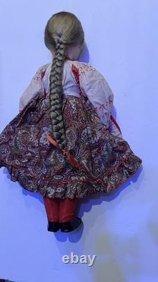 Poupée en plastique vintage de l'URSS soviétique russe, vêtements folkloriques ? Voronezh avec étiquette