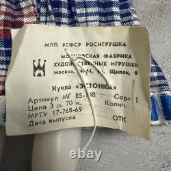 Poupée vintage NOUVELLE de l'URSS soviétique de Moscou, Estonienne des années 1960 - 70.