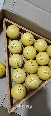 RARE Ensemble complet de billes de billard anciennes soviétiques russes de l'URSS 58,9 mm