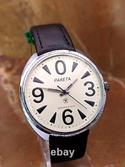 RARE Raketa BIG ZERO 2609. HA Montre soviétique pour homme vintage à bracelet fabriquée en URSS