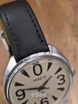 RARE Raketa BIG ZERO 2609. HA Montre soviétique pour homme vintage à bracelet fabriquée en URSS