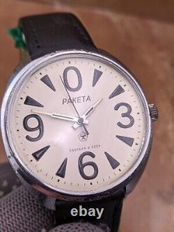 RARE Raketa BIG ZERO 2609. HA Montre soviétique pour homme vintage à bracelet fabriquée en URSS