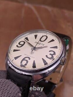 RARE Raketa BIG ZERO 2609. HA Montre soviétique pour homme vintage à bracelet fabriquée en URSS