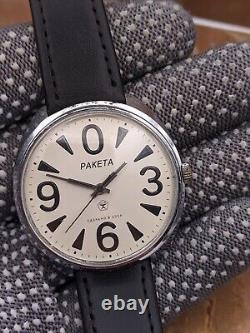 RARE Raketa BIG ZERO 2609. HA Montre soviétique pour homme vintage à bracelet fabriquée en URSS