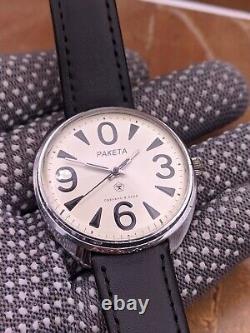 RARE Raketa BIG ZERO 2609. HA Montre soviétique pour homme vintage à bracelet fabriquée en URSS