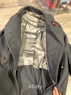 RARE VINTAGE Étoile soviétique russe de l'URSS de l'Armée rouge Manteau uniforme en laine militaire