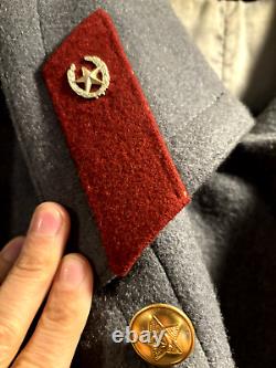 RARE VINTAGE Étoile soviétique russe de l'URSS de l'Armée rouge Manteau uniforme en laine militaire