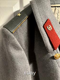 RARE VINTAGE Étoile soviétique russe de l'URSS de l'Armée rouge Manteau uniforme en laine militaire