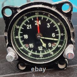 RARE VINTAGE URSS RUSSE 129-ChS 55M HORLOGE DE COCKPIT D'AVION SOVIÉTIQUE Achs-1