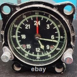 RARE VINTAGE URSS RUSSE 129-ChS 55M HORLOGE DE COCKPIT D'AVION SOVIÉTIQUE Achs-1