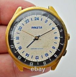 Raketa 24 Heures Montre Vintage Soviet Russe Wristwatch Cal. 2623. H Mécanique