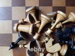 Rare Urss 1950 Soviet Vintage Tournoi De Bois Chess Antique Vieux Russe