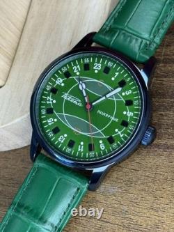Regarder Raketa 24h Automatique Poignet Cadran Vert Polaire Homme Russe Soviétique URSS Rare