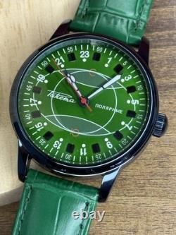 Regarder Raketa 24h Automatique Poignet Cadran Vert Polaire Homme Russe Soviétique URSS Rare