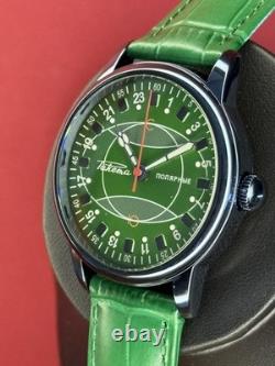 Regarder Raketa 24h Automatique Poignet Cadran Vert Polaire Homme Russe Soviétique URSS Rare