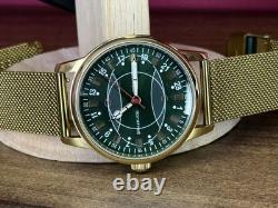 Regardez Rakets 24h Montre Automatique Poignet Polar Hommes Cadran Vert Russe Sangle Soviétique URSS