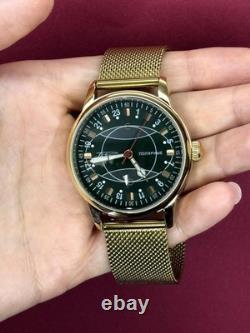 Regardez Rakets 24h Montre Automatique Poignet Polar Hommes Cadran Vert Russe Sangle Soviétique URSS