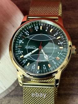 Regardez Rakets 24h Montre Automatique Poignet Polar Hommes Cadran Vert Russe Sangle Soviétique URSS