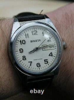 Rêve? Vieille Urss Russie Soviet Mécanique Montre De Poignet Raketa Serviced