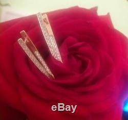 Russe Boucles D'oreille Or New Or Rose 14k 585 2,95 G Diamant Russie Style Long Urss