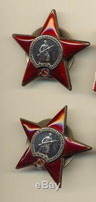 Russe Médaille Soviétique Badge Commande Rouge Étoile Bannière Rouge Et Photo (1040)