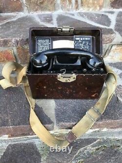 Russe Soviet Urss Army Champ Phone Téléphone Bakélite 1951 Millésime