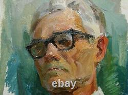 Russe Ukrainien Soviétique Peinture À L’huile Réalisme Impressionnisme Homme Portrait Masculin