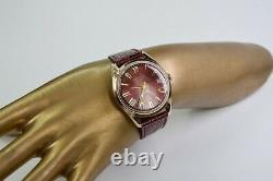 Russian Rose 14k 585 Soviet Solid Gold Vintage Polet Montre Homme Vw001