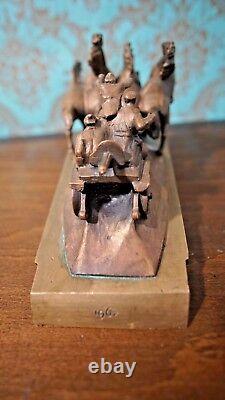 Russie Soviet Urss Sculpture Statue Bronze Tachanka Lénine Troïka Armée