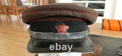 Russie Soviétique Ww2 D'origine Officiers D'artillerie Visor Hat