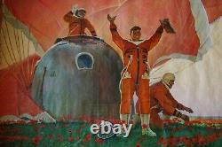 Russie Ukrainien Peinture À L'huile Soviétique Réalisme Grandiose Space Astronaut Équipage
