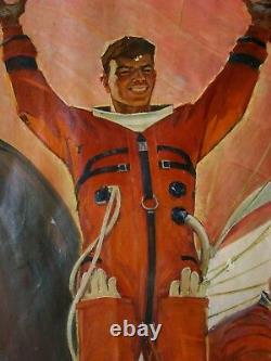Russie Ukrainien Peinture À L'huile Soviétique Réalisme Grandiose Space Astronaut Équipage