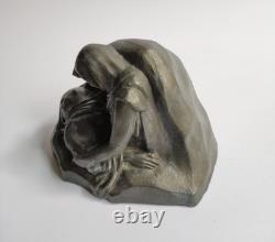 Sculpture en métal vintage soviétique Ussr russe - La tristesse de la mère - Evgeny Vuchetich