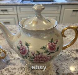 Service à thé en porcelaine vintage pour 6 personnes de l'URSS soviétique