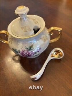 Service à thé en porcelaine vintage pour 6 personnes de l'URSS soviétique