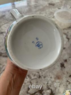 Service à thé floral soviétique en porcelaine vintage russe URSS, ensemble de 3 grands théières de 30 cm.