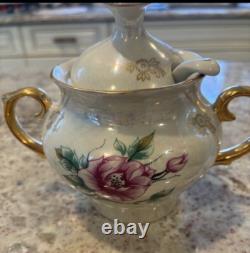 Service à thé vintage en porcelaine russe pour 6 personnes URSS soviétique