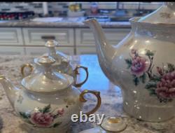 Service à thé vintage en porcelaine russe pour 6 personnes URSS soviétique