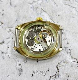 Slava à la montre-bracelet russe plaquée or de l'URSS, montre soviétique fonctionnelle et révisée 5929.