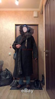 Soldat De L'armée Russe Hiver Tulup Big Manteau Militaire En Peau De Mouton Bekesha Urss