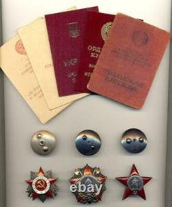 Soviet Russian Ussr Documented Group Avec L’ordre De Nevsky