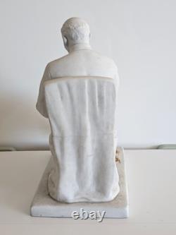 Statue en porcelaine vintage BISCUIT soviétique russe URSS de VLADIMIR I. LENINE 35 CMS