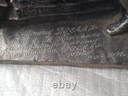 Statue vintage soviétique russe URSS figurine de révolutionnaires en métal