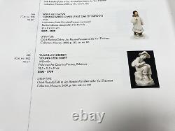 Statuette de géologue junior soviétique russe de l'URSS, avec bordure en or 14 carats en faïence de Polonskiy