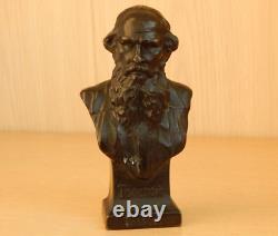 Statuette soviétique vintage du grand écrivain russe Léon Tolstoï sculpture URSS